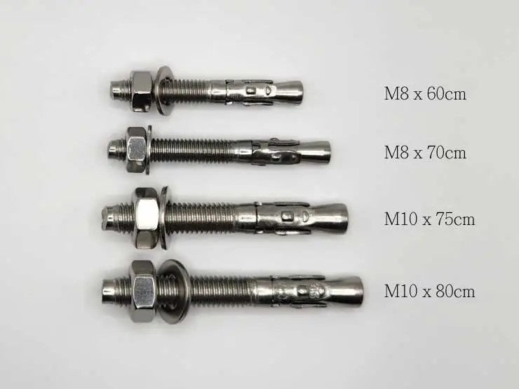 TEBYLON doorsteekanker bout M8 x 60mm roestvrij staal