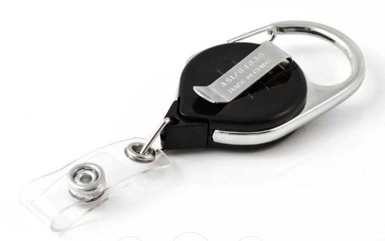 Key-Bak RETRACT-A-BADGE KARABINER BADGEHOUDER - ZWART